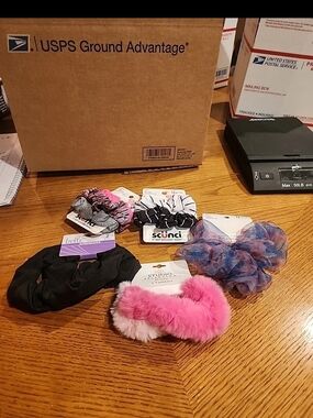 Scunci & Assorted Women's Hair Scrunchie Pack - Pink, Black, Multicolor